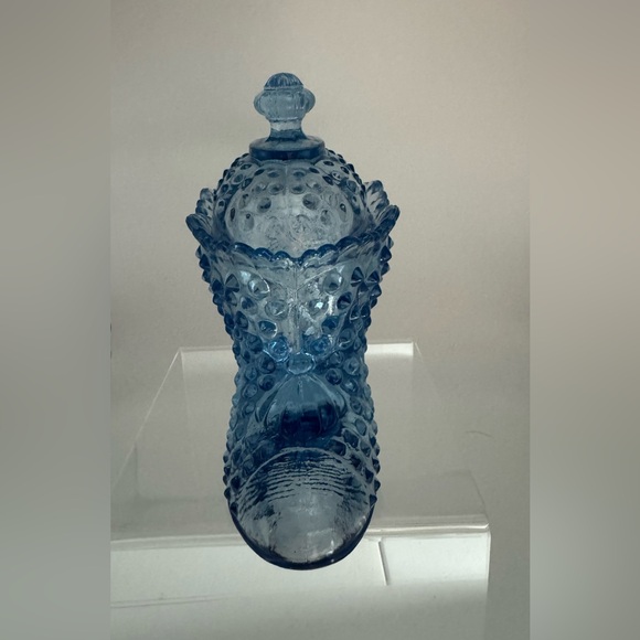 Blue Glass Shoe with Lid by Wilkerson Glass - Picture 2 of 8